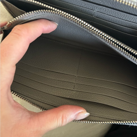 Saint Laurent Grey Leather Zip Around Continental Wallet - Picture 5 of 7